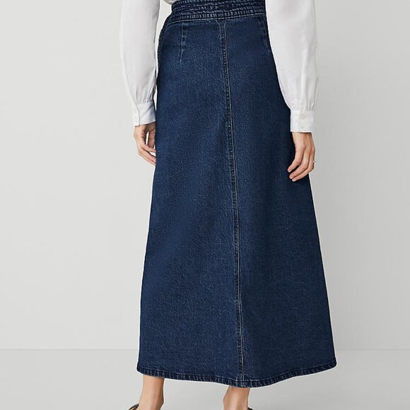 Denim Wrap Maxi Skirt Vintage Dark Wash - Picture 3 of 3